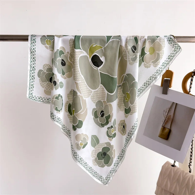 Luxury New Printed Scarves Women's Silk Scarf Spring and Summer Floral Decorations Small Neckties Hairbands Bags Wholesale