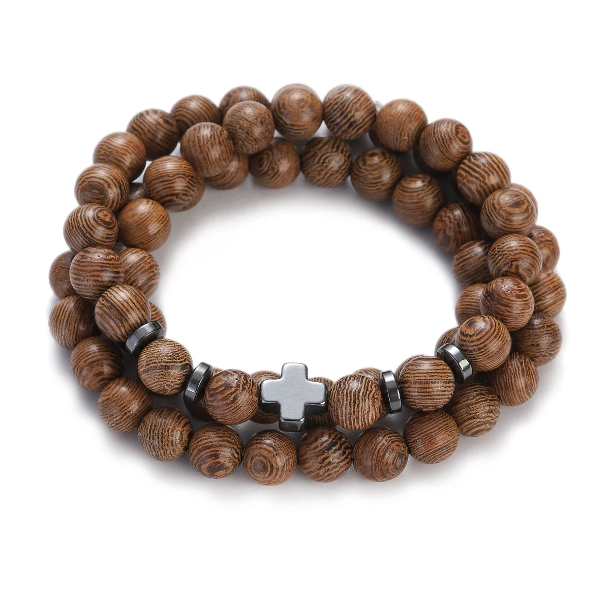 Multilayer Wood Beads Buddha Lotus OM Bracelet Tibetan Buddhist Mala Charm Rosary Bracelet Yoga Wooden For Women Men Jewelry