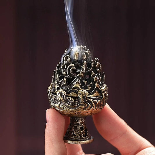 Boshan Incense Burner, Tabletop Ornament, Home Office Decor Collectible, Creative Portable Small Home Burner