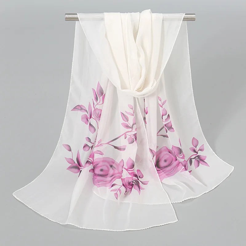 Ethnic New Chiffon Scarf For Women Summer Print Thin Sunscreen Scarves Soft Shawl Foulard Viscose Autumn Female Wrap Shawls
