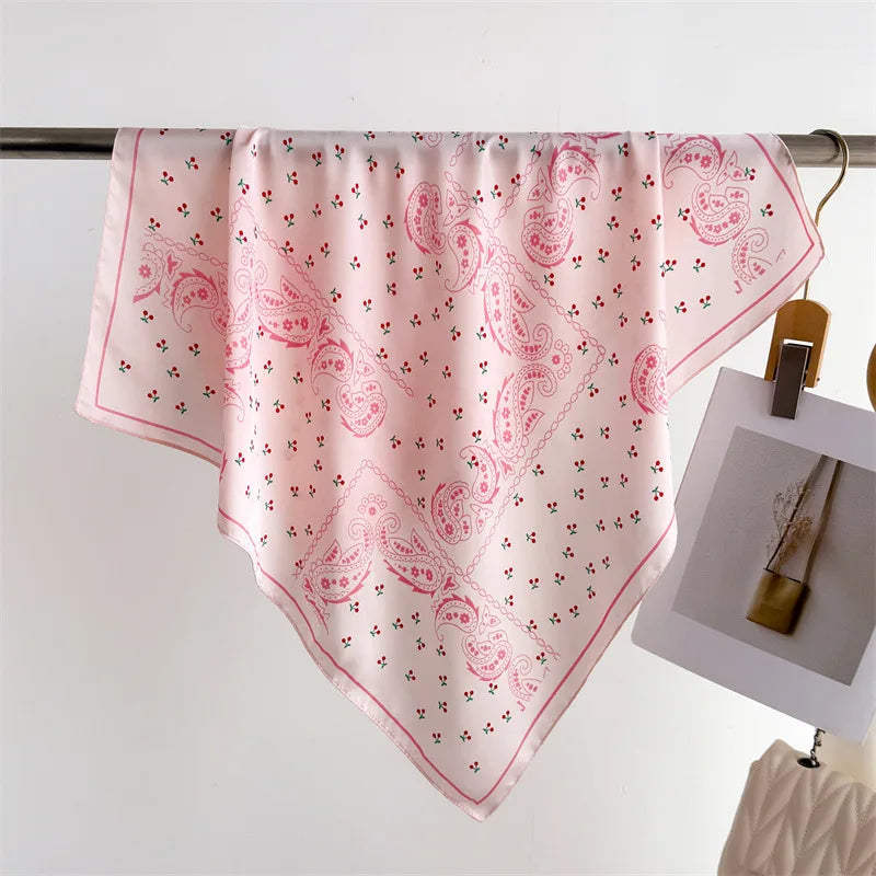 Luxury New Printed Scarves Women's Silk Scarf Spring and Summer Floral Decorations Small Neckties Hairbands Bags Wholesale