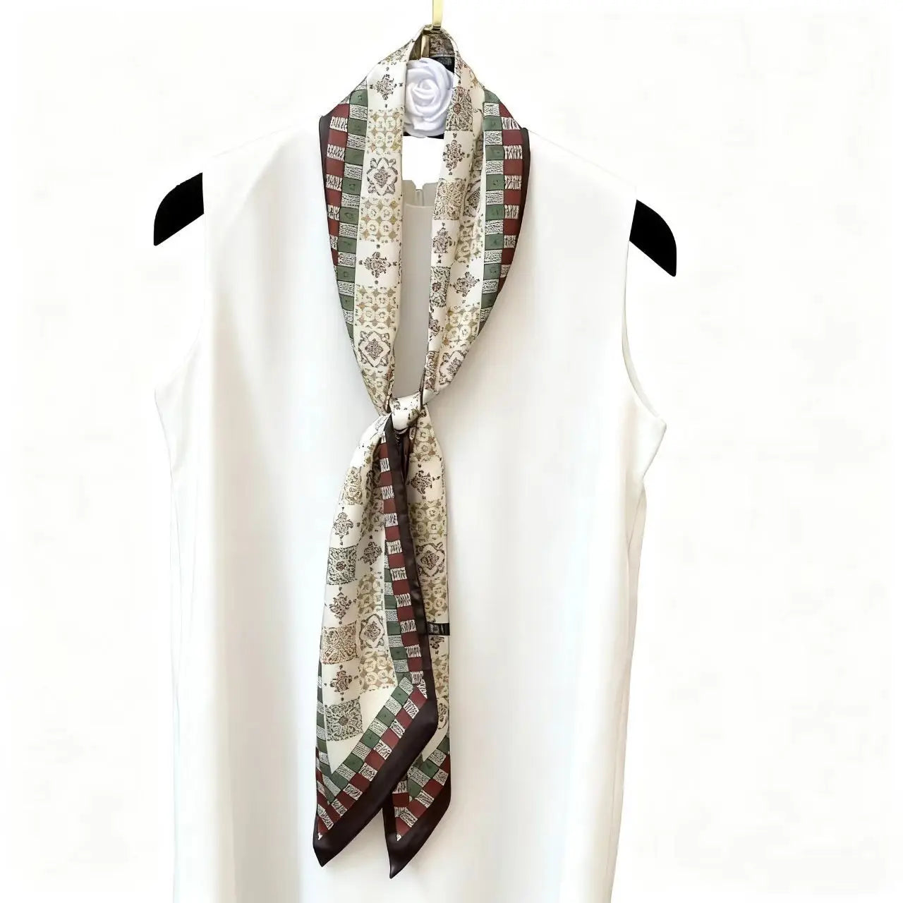New Long Silk Scarf Women Luxury Paisley Print Headband Soft Satin Scarves Hands Bag Ribbon Foulard Hijab Neckerchief Headband