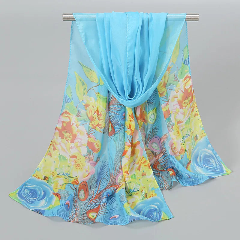 Ethnic New Chiffon Scarf For Women Summer Print Thin Sunscreen Scarves Soft Shawl Foulard Viscose Autumn Female Wrap Shawls