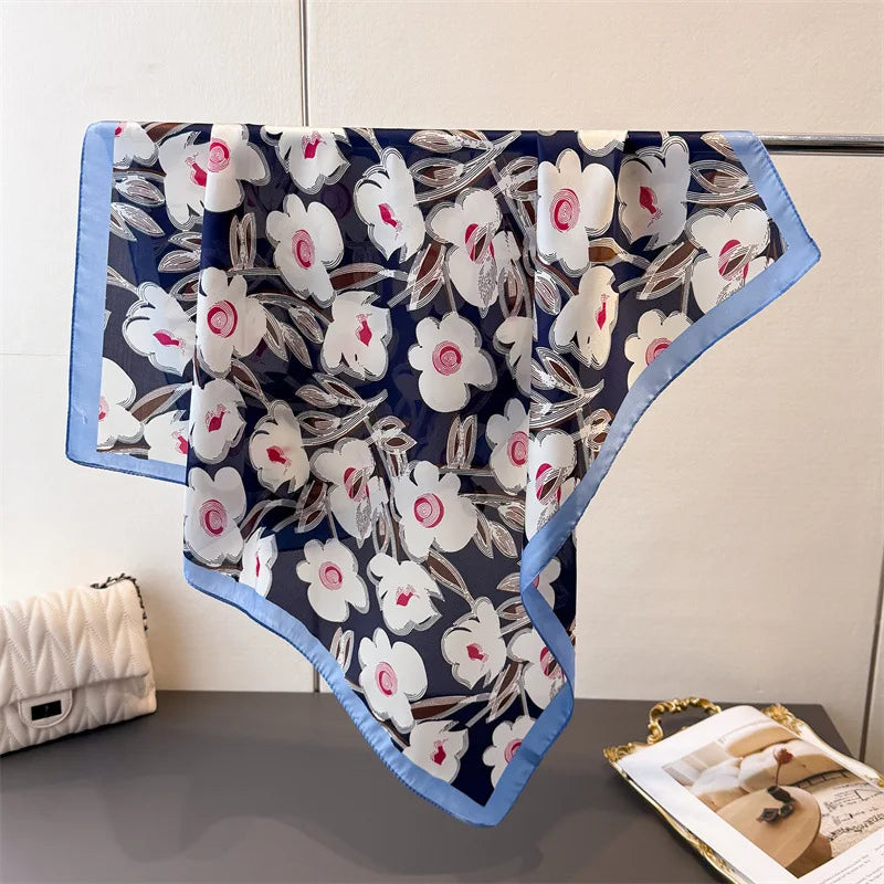 Luxury New Printed Scarves Women's Silk Scarf Spring and Summer Floral Decorations Small Neckties Hairbands Bags Wholesale