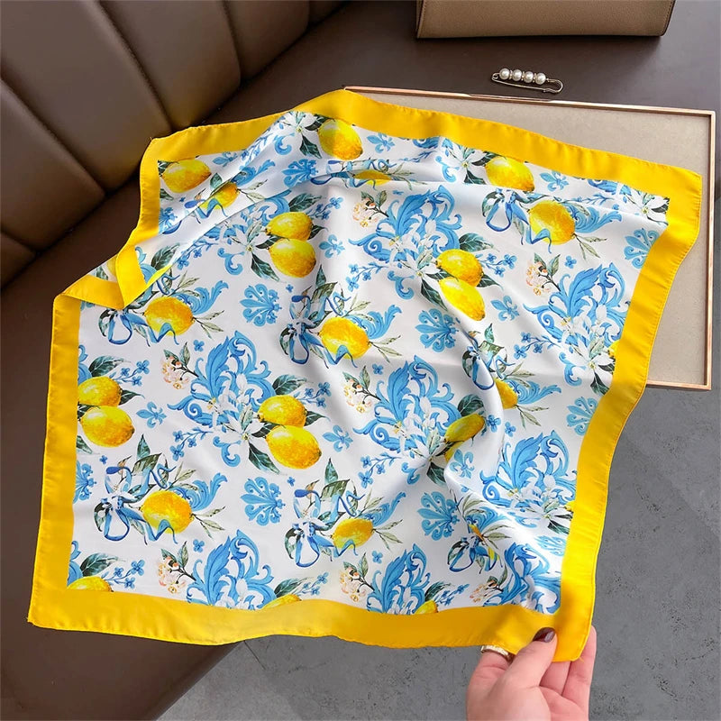 Luxury New Printed Scarves Women's Silk Scarf Spring and Summer Floral Decorations Small Neckties Hairbands Bags Wholesale