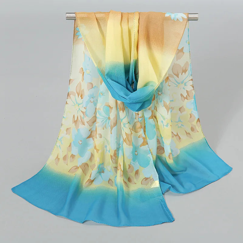 Ethnic New Chiffon Scarf For Women Summer Print Thin Sunscreen Scarves Soft Shawl Foulard Viscose Autumn Female Wrap Shawls