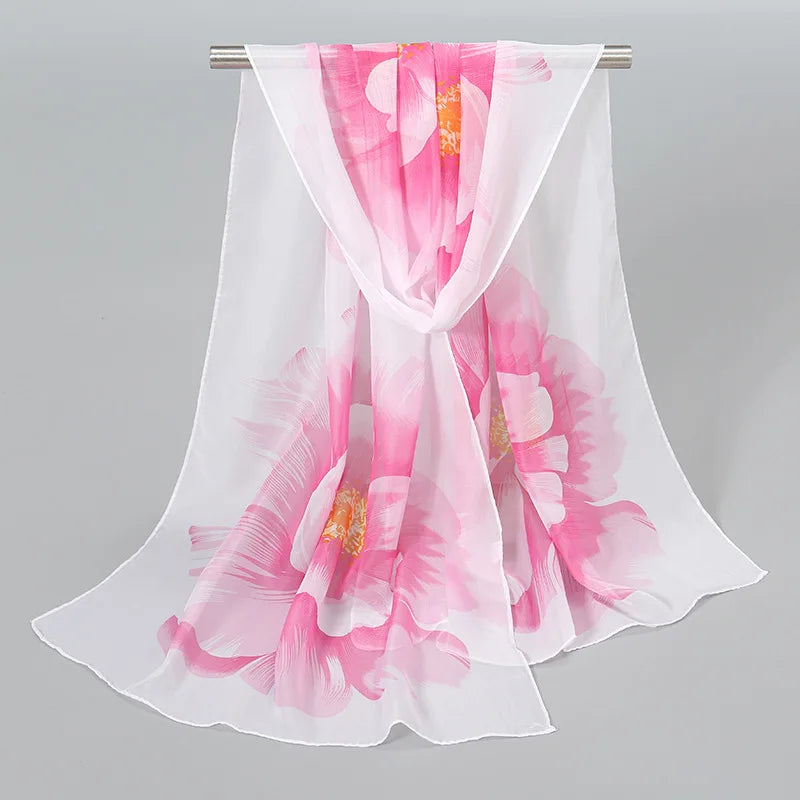 Ethnic New Chiffon Scarf For Women Summer Print Thin Sunscreen Scarves Soft Shawl Foulard Viscose Autumn Female Wrap Shawls