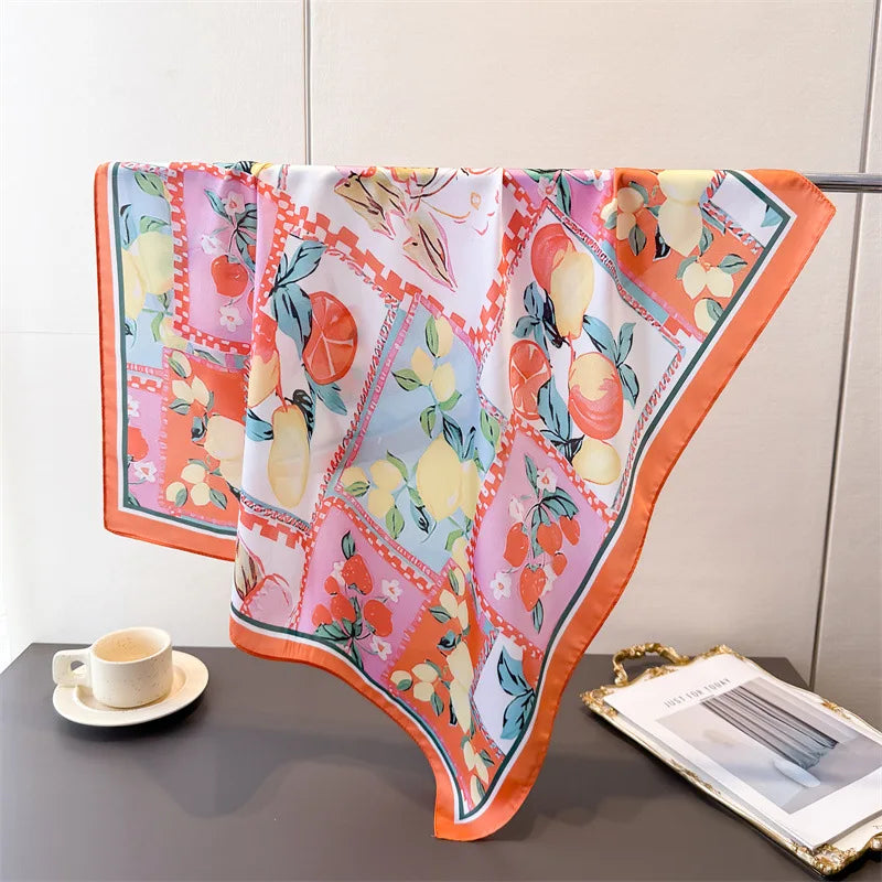 Luxury New Printed Scarves Women's Silk Scarf Spring and Summer Floral Decorations Small Neckties Hairbands Bags Wholesale
