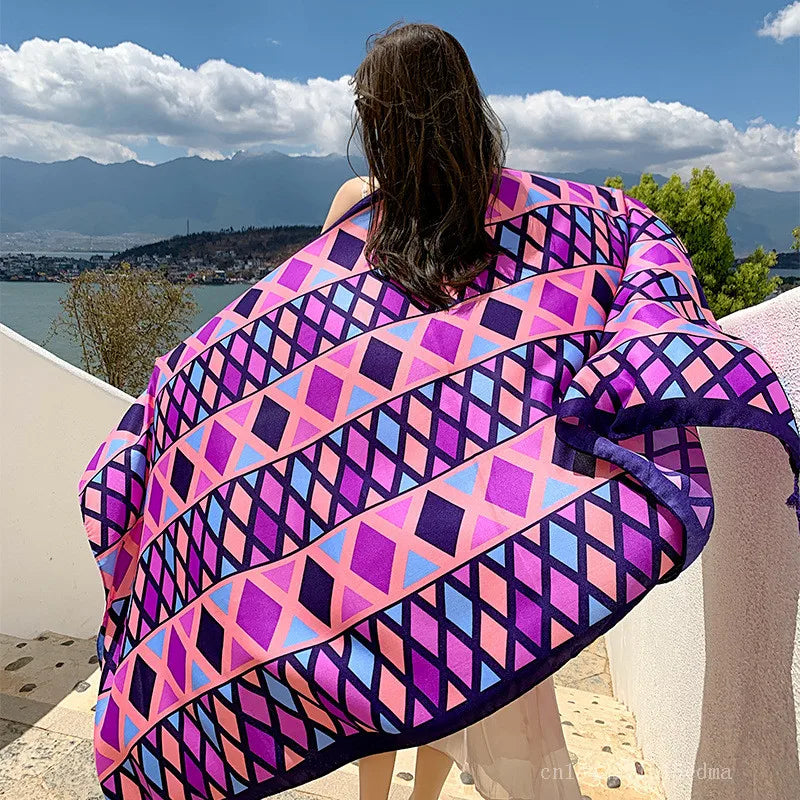 Fashion Women Beach Scarf Bohemia Flower Summer Hijab Shawls and Wraps Female Foulard Echarpe Designer Pashmina Bandana 2023