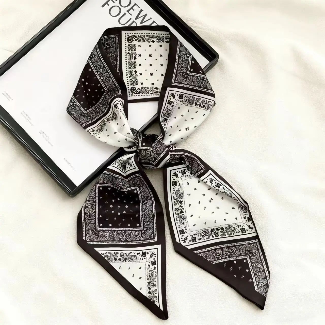 New Long Silk Scarf Women Luxury Paisley Print Headband Soft Satin Scarves Hands Bag Ribbon Foulard Hijab Neckerchief Headband