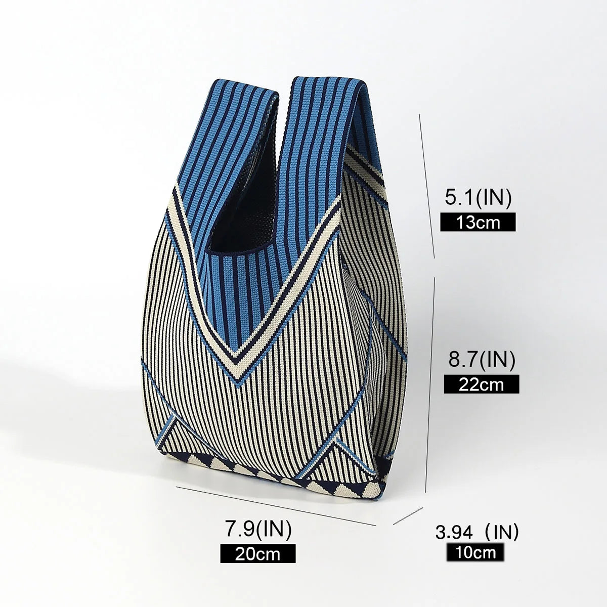 Simple and Casual High-End Knitted Handbag, Suitable for Various Occasions, Versatile for All Seasons, Soft, Breathable, Foldable, Durable, Reusable, Eco-Friendly, Can Hold a Phone, Keys, Water Bottle, Etc., Meets Daily Commuting, Shopping, and Other Need