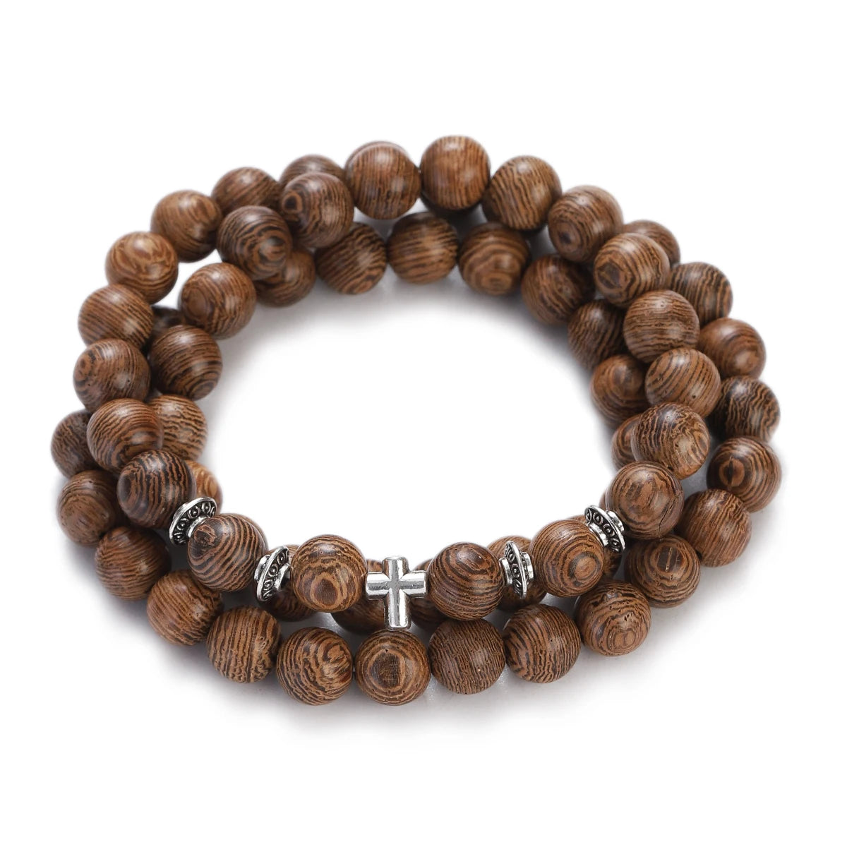 Multilayer Wood Beads Buddha Lotus OM Bracelet Tibetan Buddhist Mala Charm Rosary Bracelet Yoga Wooden For Women Men Jewelry