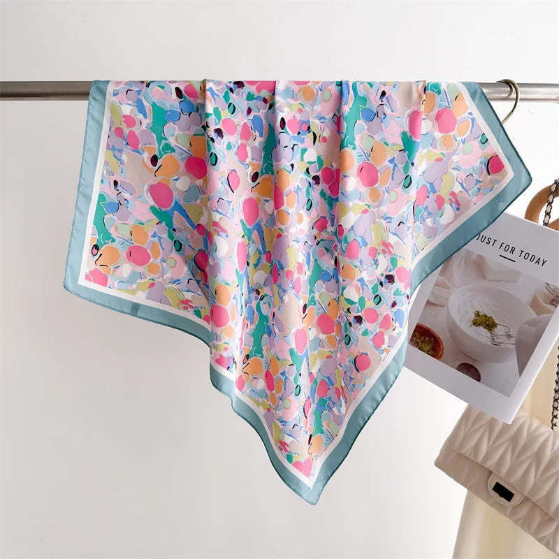 Luxury New Printed Scarves Women's Silk Scarf Spring and Summer Floral Decorations Small Neckties Hairbands Bags Wholesale