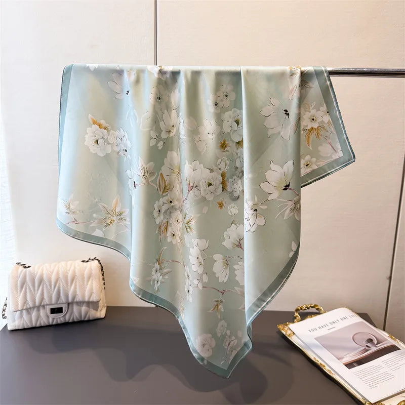 Luxury New Printed Scarves Women's Silk Scarf Spring and Summer Floral Decorations Small Neckties Hairbands Bags Wholesale