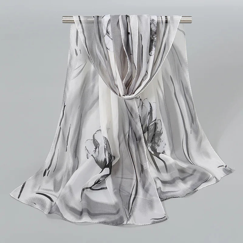 Ethnic New Chiffon Scarf For Women Summer Print Thin Sunscreen Scarves Soft Shawl Foulard Viscose Autumn Female Wrap Shawls