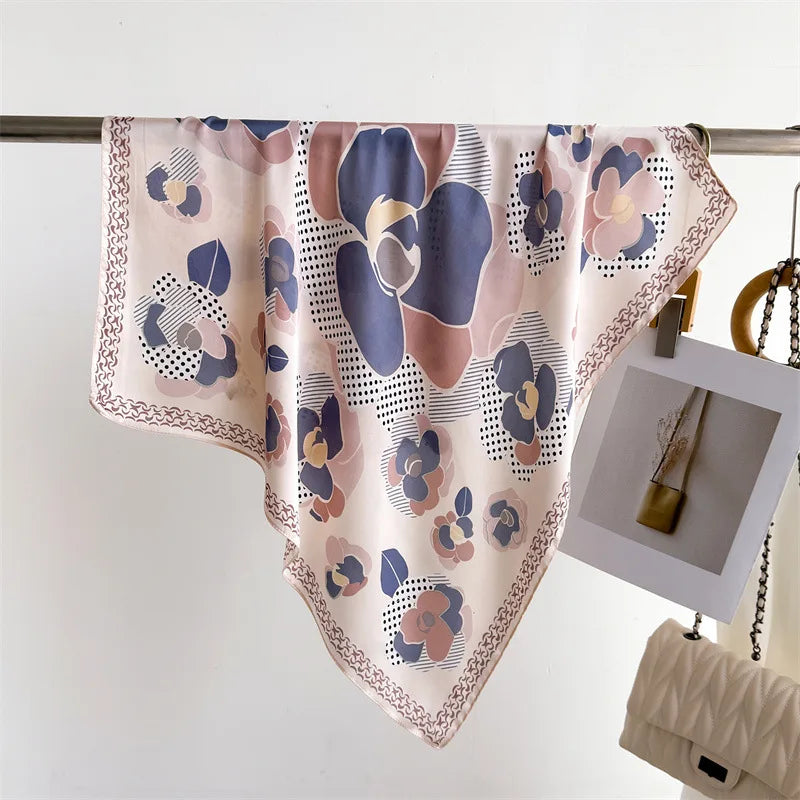 Luxury New Printed Scarves Women's Silk Scarf Spring and Summer Floral Decorations Small Neckties Hairbands Bags Wholesale