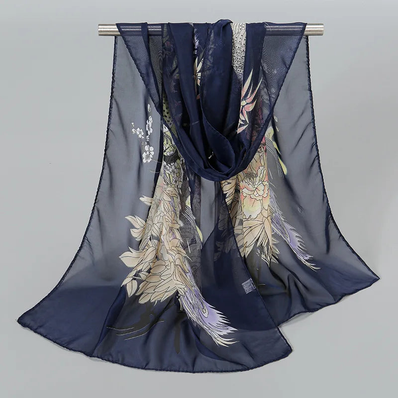 Ethnic New Chiffon Scarf For Women Summer Print Thin Sunscreen Scarves Soft Shawl Foulard Viscose Autumn Female Wrap Shawls