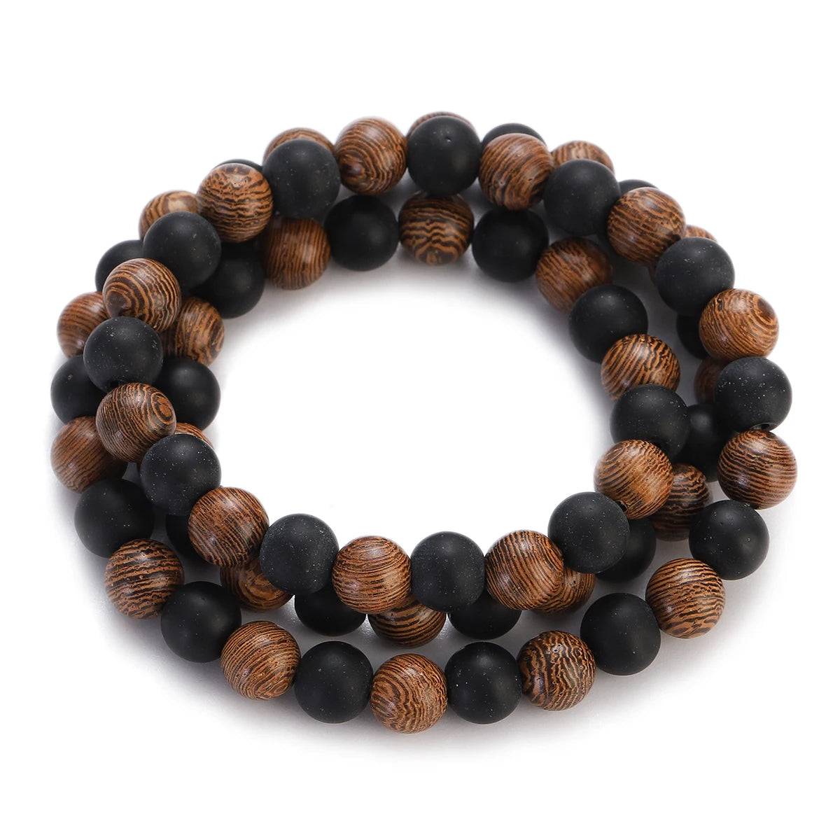 Multilayer Wood Beads Buddha Lotus OM Bracelet Tibetan Buddhist Mala Charm Rosary Bracelet Yoga Wooden For Women Men Jewelry