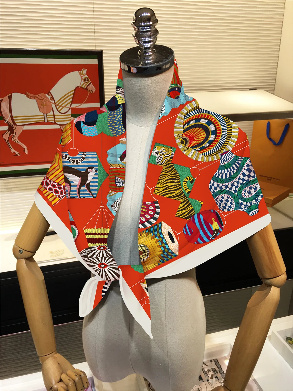 90cm Bohemian Style Twill Silk Scarf Shawl 2024 Brand Square Scarf Women Hijab Luxury Bandana Foulard Neckerchief Head Scarves