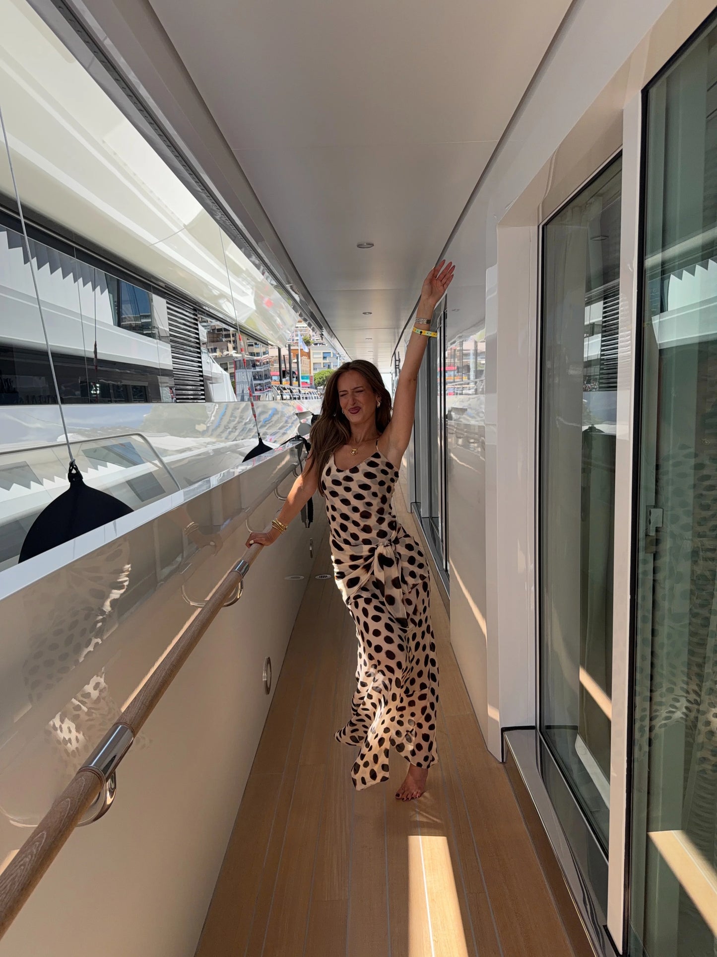 Elegant Animal Print Maxi Dress Detachable Scarf Spaghetti Strap Tie Waist Slim Fit Skirt Women Summer Party Vacation Outfit New
