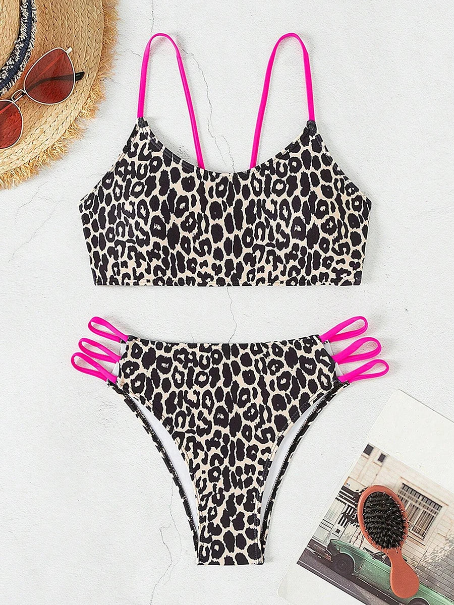 Sexy Leopard Micro Bikini 2025 Women Swimsuit Female Swimwear High Waist Bikinis Sets Brazilian Bandeau Beach Wear Bathing Suit