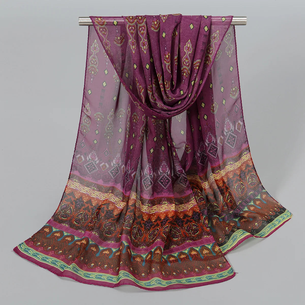 Ethnic New Chiffon Scarf For Women Summer Print Thin Sunscreen Scarves Soft Shawl Foulard Viscose Autumn Female Wrap Shawls