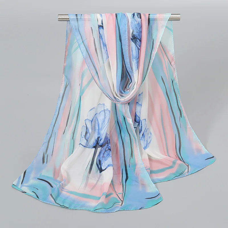 Ethnic New Chiffon Scarf For Women Summer Print Thin Sunscreen Scarves Soft Shawl Foulard Viscose Autumn Female Wrap Shawls