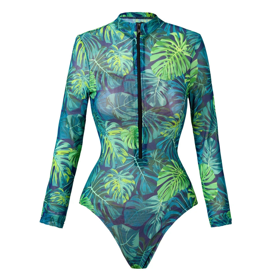 2026 Swimwear Women Long Sleeved Sun Protection One Piece Swimsuit For Female's Sports Bathers Swimming Bodysuit Beach купальник