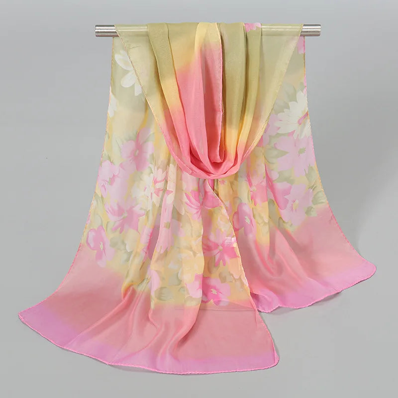 Ethnic New Chiffon Scarf For Women Summer Print Thin Sunscreen Scarves Soft Shawl Foulard Viscose Autumn Female Wrap Shawls
