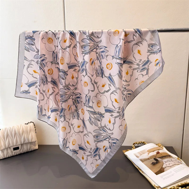 Luxury New Printed Scarves Women's Silk Scarf Spring and Summer Floral Decorations Small Neckties Hairbands Bags Wholesale