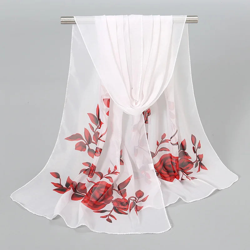 Ethnic New Chiffon Scarf For Women Summer Print Thin Sunscreen Scarves Soft Shawl Foulard Viscose Autumn Female Wrap Shawls