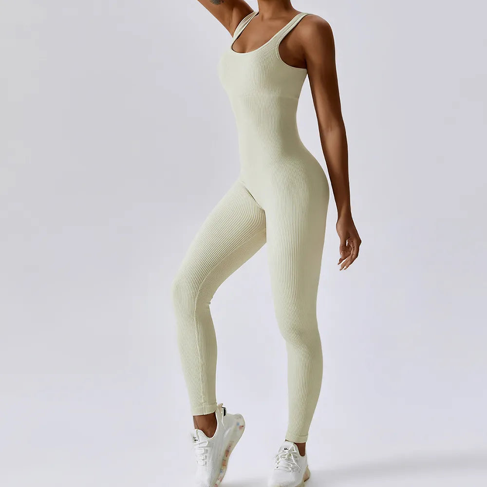 Spring Seamless One-Piece Yoga Suit Dance Belly Tightening Fitness Workout Set Stretch Bodysuit Gym Clothes Push Up Sportswear