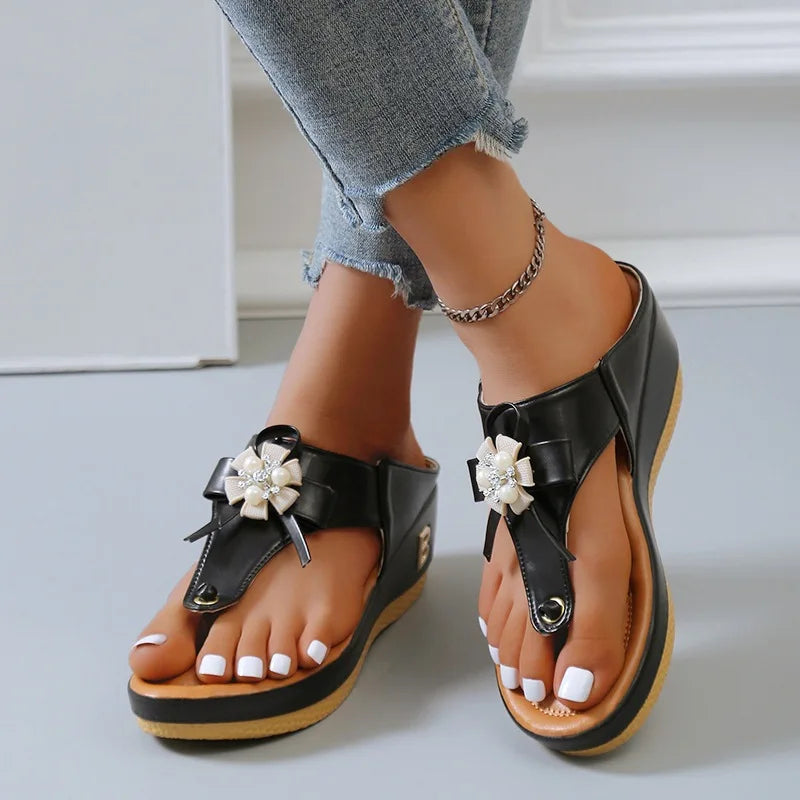 Summer Sandals Women 2024 Big Size Platform Sandals Wedges Flip Flops Comfortable Slippers Ladies Non-Slip Open Toe Beach Shoes