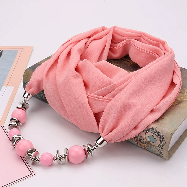 Silk Scarf Necklace Ethnic Style Scarf Creative Women's Neck Cover Women's Spring and Summer Scarf Decorative Clothing Accessories