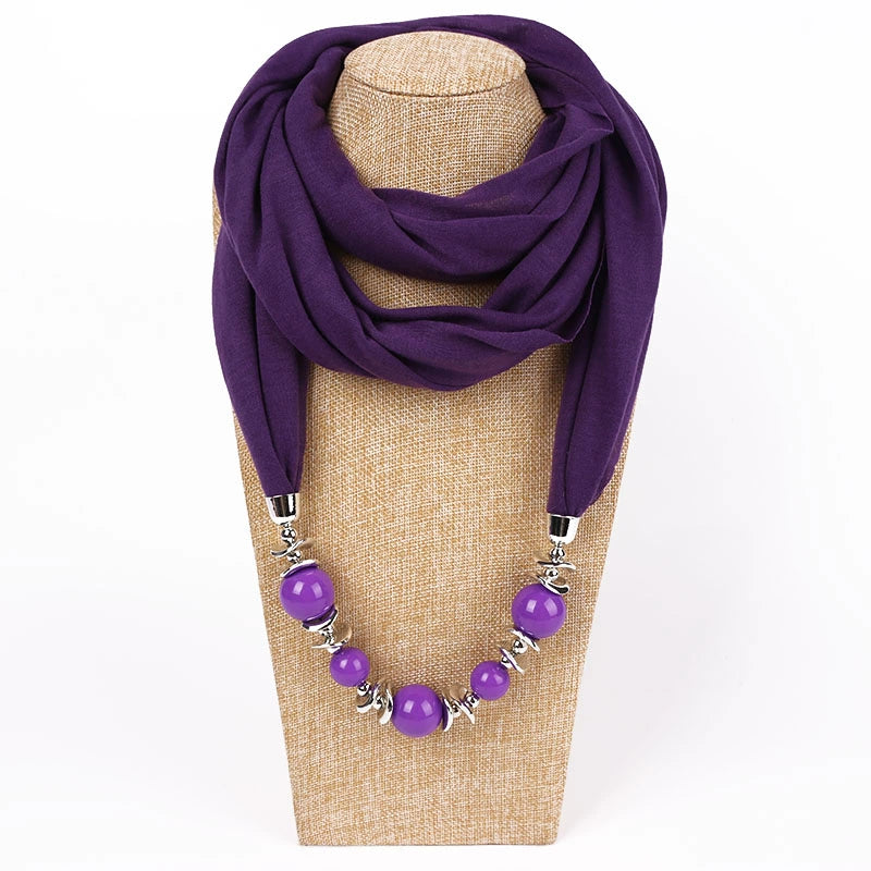 Silk Scarf Necklace Ethnic Style Scarf Creative Women's Neck Cover Women's Spring and Summer Scarf Decorative Clothing Accessories