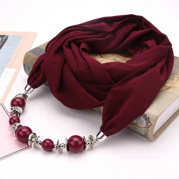 Silk Scarf Necklace Ethnic Style Scarf Creative Women's Neck Cover Women's Spring and Summer Scarf Decorative Clothing Accessories