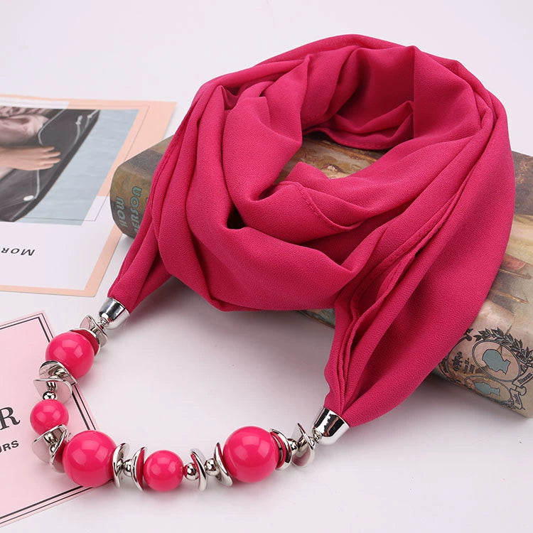 Silk Scarf Necklace Ethnic Style Scarf Creative Women's Neck Cover Women's Spring and Summer Scarf Decorative Clothing Accessories