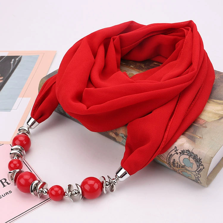 Silk Scarf Necklace Ethnic Style Scarf Creative Women's Neck Cover Women's Spring and Summer Scarf Decorative Clothing Accessories