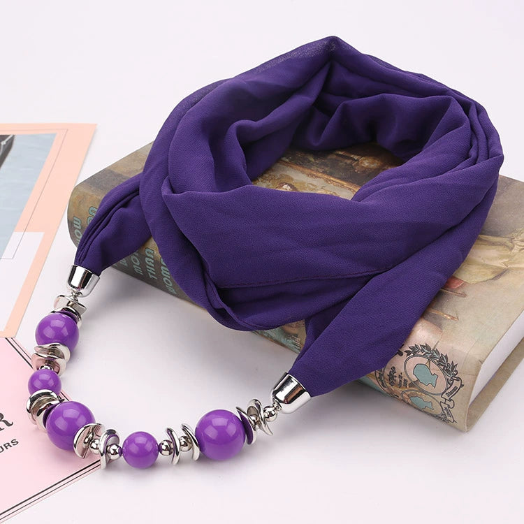 Silk Scarf Necklace Ethnic Style Scarf Creative Women's Neck Cover Women's Spring and Summer Scarf Decorative Clothing Accessories