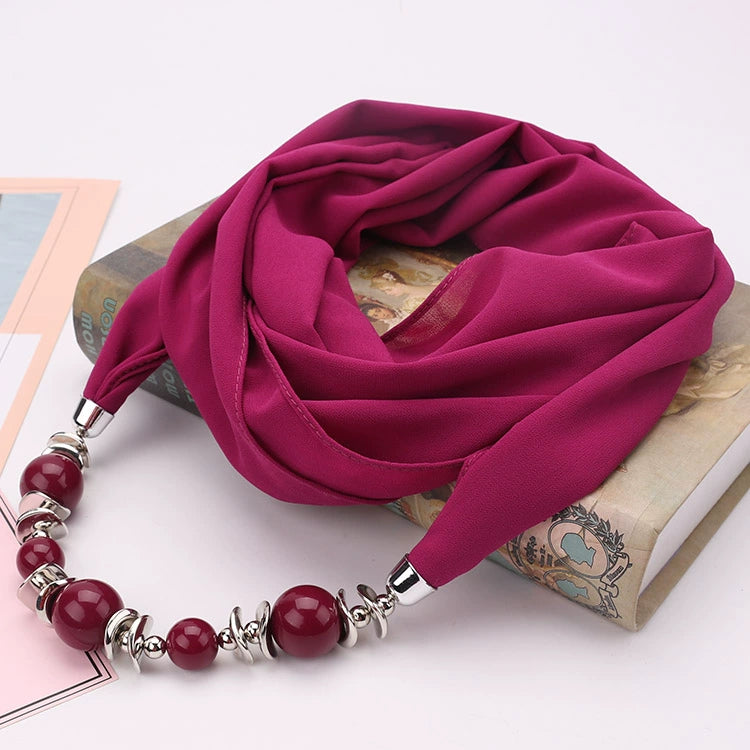 Silk Scarf Necklace Ethnic Style Scarf Creative Women's Neck Cover Women's Spring and Summer Scarf Decorative Clothing Accessories