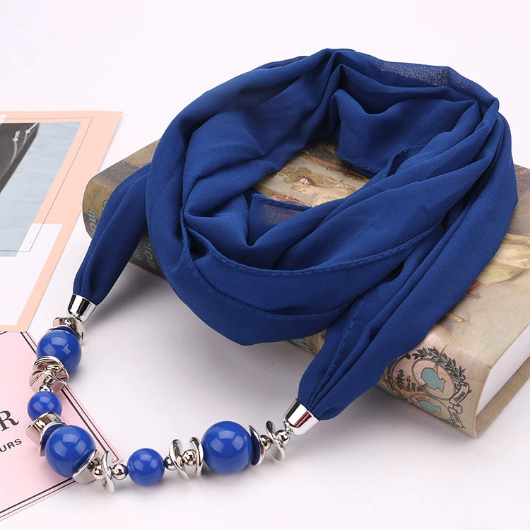 Silk Scarf Necklace Ethnic Style Scarf Creative Women's Neck Cover Women's Spring and Summer Scarf Decorative Clothing Accessories