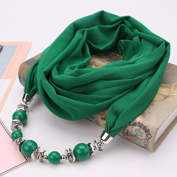 Silk Scarf Necklace Ethnic Style Scarf Creative Women's Neck Cover Women's Spring and Summer Scarf Decorative Clothing Accessories