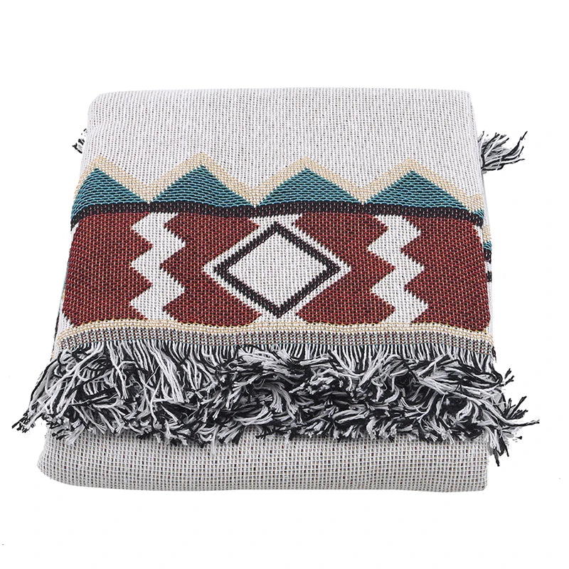 Tribal Blankets Indian Outdoor Rugs Camping Picnic Blanket Boho Decorative Bed Blankets Plaid Sofa Mats Travel Rug Tassels