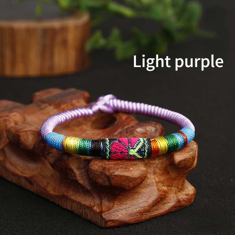 New Featured Handwoven Bracelet with Ethnic Style Embroidery Colorful Thread Bracelet for Men and Women