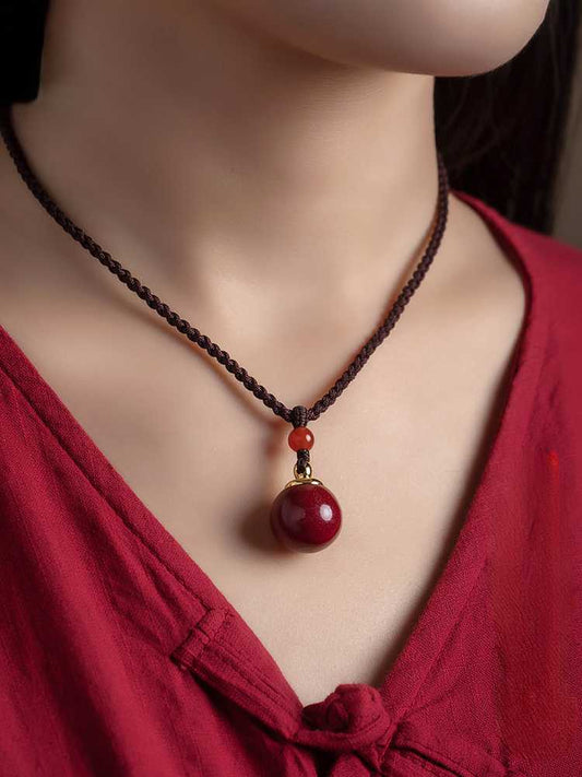 Gawu Box Built-in Prajnaparia Sutra Hollow Pendant Necklace Women's Ornament