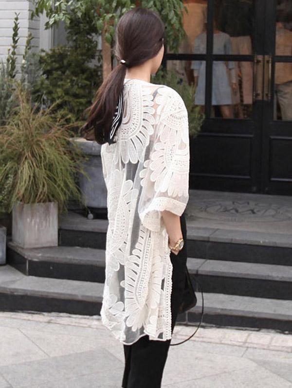 White Hollow Lace Cover-Ups