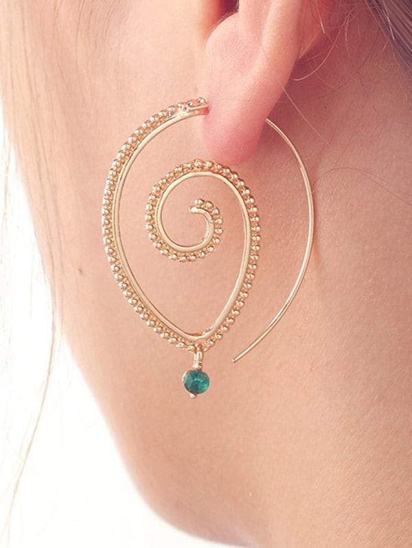 Exaggerated Retro Style Boho Hippy Spiral Earrings