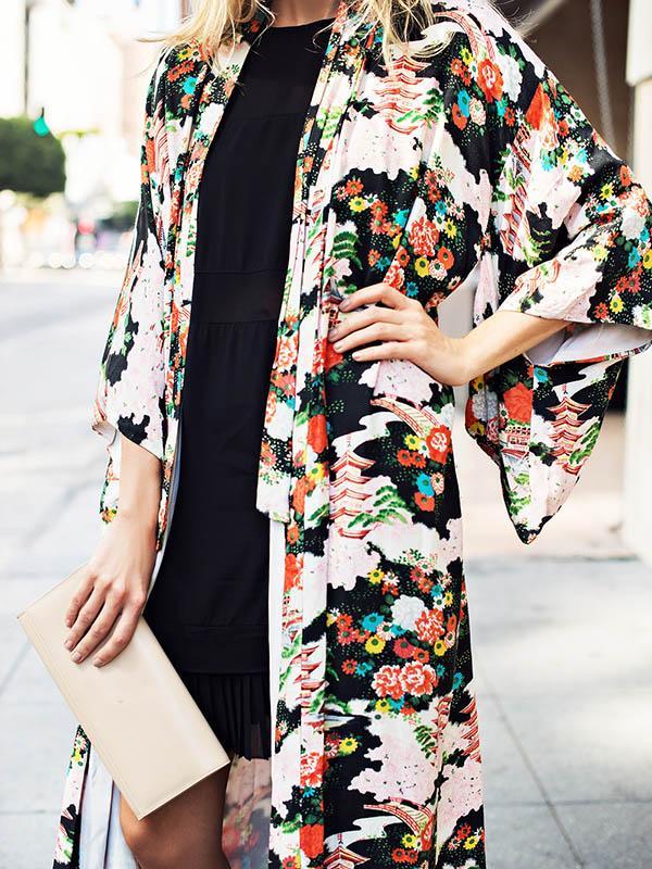 Bohemian Floral Printed Cover-up Outwear