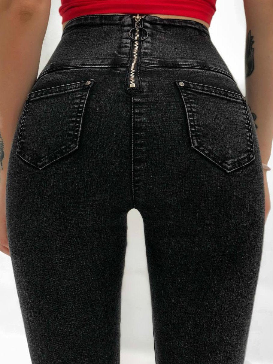 Women Gothic Sexy Hight Waist Jeans Pants