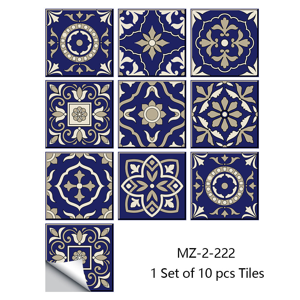 10/15cm Mandala Crystal Hard Film Tiles Wall Stickers Kitchen Bathroom Wardrobe Decoration Art Mural Waterproof PVC Wall Decals